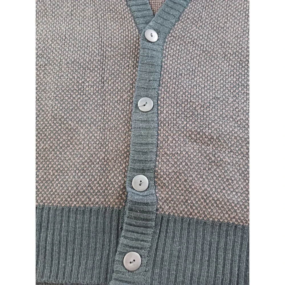 Vintage 80s/90s Oakton Limited Acrylic Cardigan Brown Sweater Men's Size Large